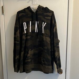Victoria's Secret Camouflage Hoodie with White Lettering